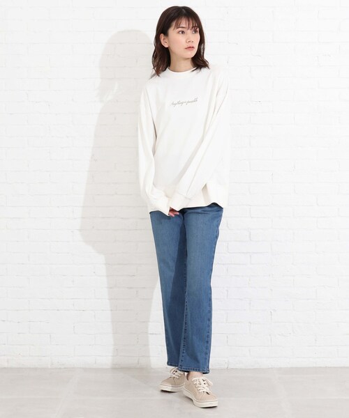 SHOO・LA・RUE(シューラルー)の「◆【SS-3L】デニムストレートパンツ(デニムパンツ・レディース・チャコールグレー/ブルー/ダークネイビー・10/01/02/03/04/05)」の6枚目の写真