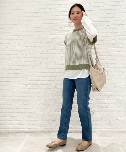 SHOO・LA・RUE(シューラルー)の「◆【SS-3L】デニムストレートパンツ(デニムパンツ・レディース・チャコールグレー/ブルー/ダークネイビー・10/01/02/03/04/05)」の5枚目の写真