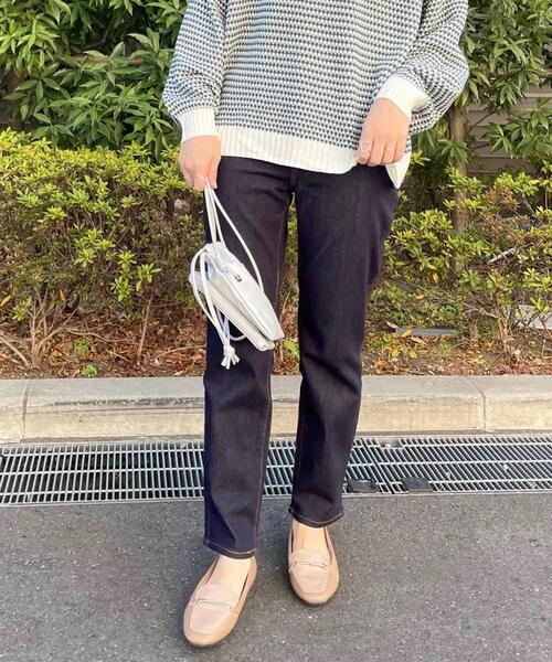 SHOO・LA・RUE(シューラルー)の「◆【SS-3L】デニムストレートパンツ(デニムパンツ・レディース・チャコールグレー/ブルー/ダークネイビー・10/01/02/03/04/05)」の12枚目の写真