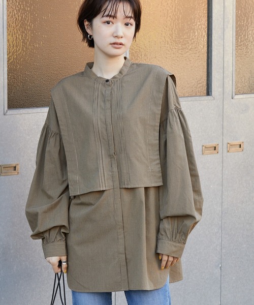 AMERICAN HOLIC（アメリカンホリック）の「ブザムバンドカラーブラウス（シャツ/ブラウス・レディース・アイボリー/ブラック/チェック・M/L）」の3枚目の写真