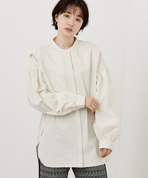 AMERICAN HOLIC（アメリカンホリック）の「ブザムバンドカラーブラウス（シャツ/ブラウス・レディース・アイボリー/ブラック/チェック・M/L）」の2枚目の写真