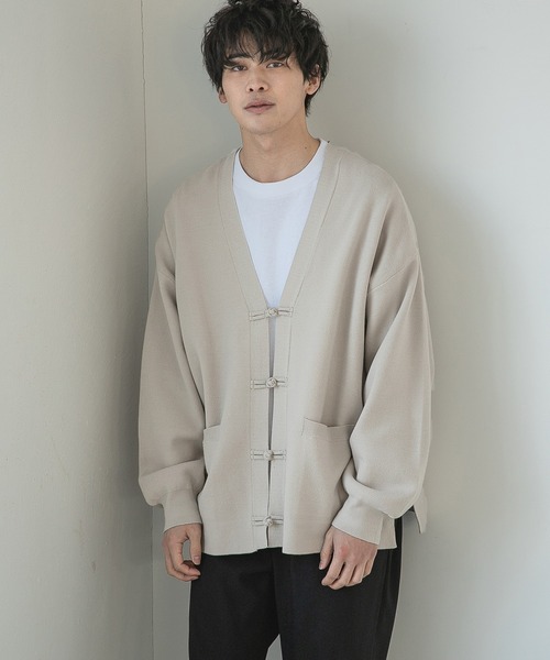 LOWRYS FARM(ローリーズファーム)の「チャイナカーデ 267537(カーディガン/ボレロ・メンズ・ライトグレー/ブラック・MEDIUM/LARGE)」の15枚目の写真