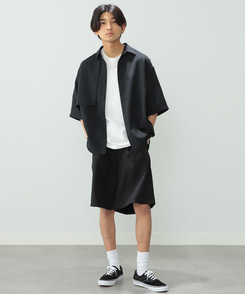 BeAMS DOT（ビームスドット）の「【WEB限定】BeAMS DOT / ショートスリーブ ヨークシャツ（シャツ/ブラウス・メンズ・ブラック/ベージュ・MEDIUM/LARGE）」の11枚目の写真