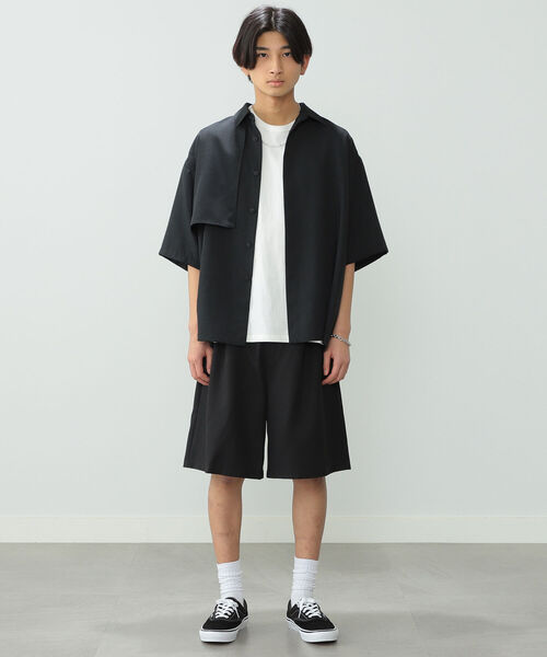 BeAMS DOT（ビームスドット）の「【WEB限定】BeAMS DOT / ショートスリーブ ヨークシャツ（シャツ/ブラウス・メンズ・ブラック/ベージュ・MEDIUM/LARGE）」の3枚目の写真