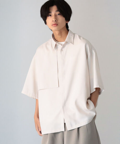 BeAMS DOT（ビームスドット）の「【WEB限定】BeAMS DOT / ショートスリーブ ヨークシャツ（シャツ/ブラウス・メンズ・ブラック/ベージュ・MEDIUM/LARGE）」の9枚目の写真