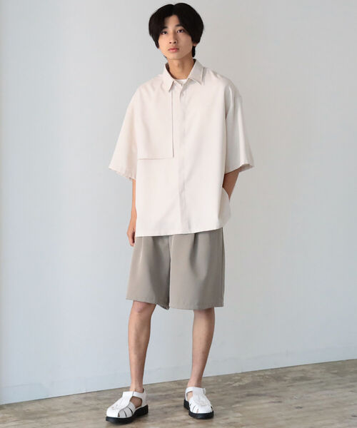 BeAMS DOT（ビームスドット）の「【WEB限定】BeAMS DOT / ショートスリーブ ヨークシャツ（シャツ/ブラウス・メンズ・ブラック/ベージュ・MEDIUM/LARGE）」の6枚目の写真