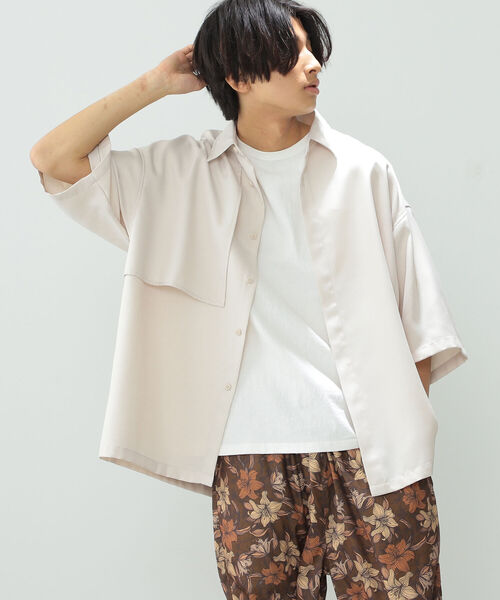 BeAMS DOT（ビームスドット）の「【WEB限定】BeAMS DOT / ショートスリーブ ヨークシャツ（シャツ/ブラウス・メンズ・ブラック/ベージュ・MEDIUM/LARGE）」の14枚目の写真