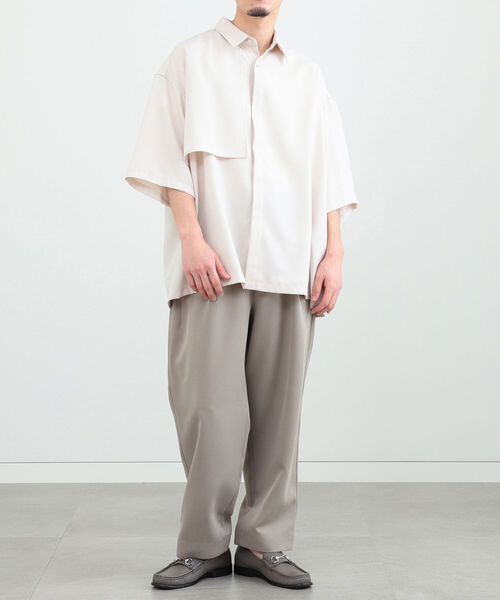 BeAMS DOT（ビームスドット）の「【WEB限定】BeAMS DOT / ショートスリーブ ヨークシャツ（シャツ/ブラウス・メンズ・ブラック/ベージュ・MEDIUM/LARGE）」の21枚目の写真