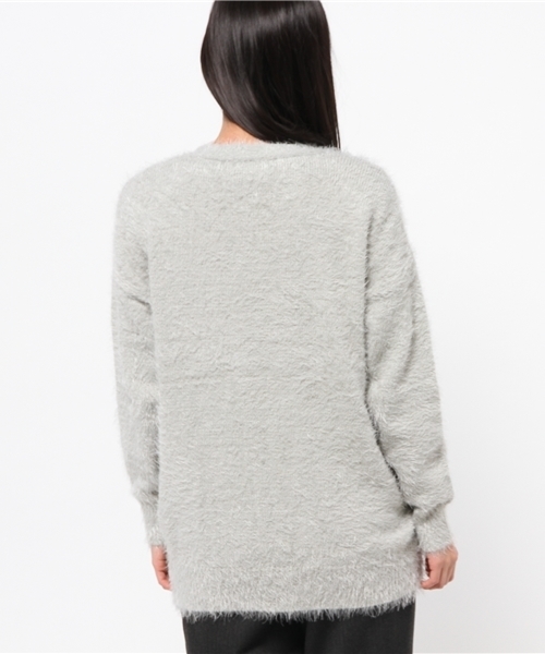 mystic(ミスティック)の「フェザーVネックカーディガン(カーディガン/ボレロ・レディース・オフホワイト/グレー/ベージュ・フリ-)」の15枚目の写真