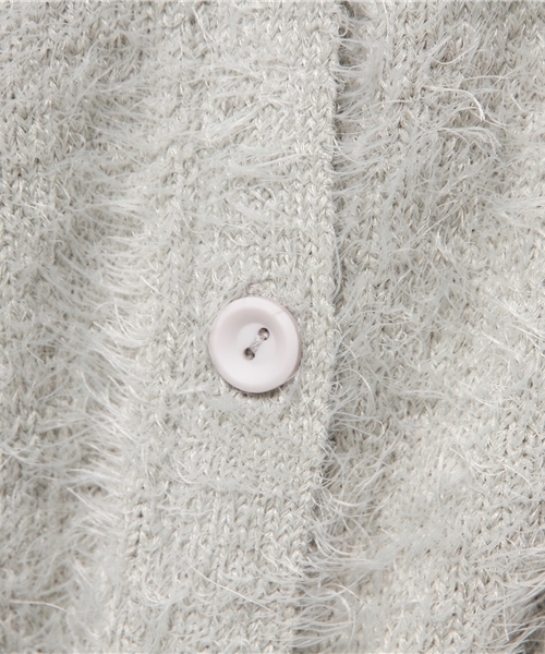 mystic(ミスティック)の「フェザーVネックカーディガン(カーディガン/ボレロ・レディース・オフホワイト/グレー/ベージュ・フリ-)」の11枚目の写真