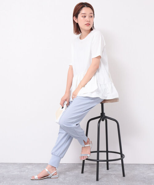 NOLLEY’S（ノーリーズ）の「◇【WEB限定】裾フリルTシャツ（Tシャツ/カットソー・レディース・ブラック/オフホワイト/ブラック系その他3・FREE）」の10枚目の写真