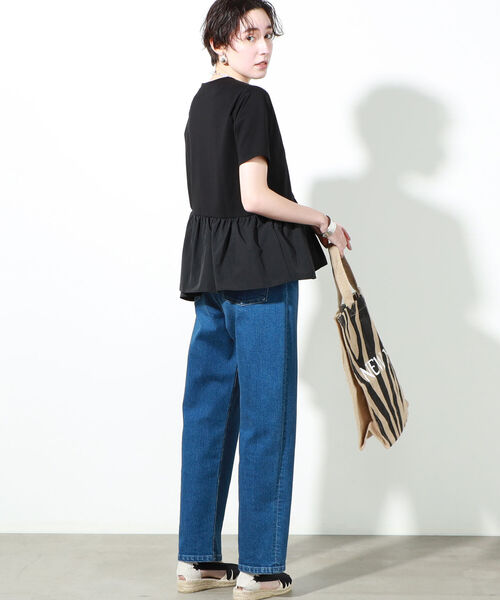 NOLLEY’S（ノーリーズ）の「◇【WEB限定】裾フリルTシャツ（Tシャツ/カットソー・レディース・ブラック/オフホワイト/ブラック系その他3・FREE）」の15枚目の写真