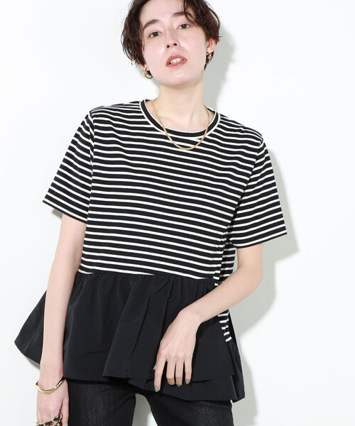 NOLLEY’S（ノーリーズ）の「◇【WEB限定】裾フリルTシャツ（Tシャツ/カットソー・レディース・ブラック/オフホワイト/ブラック系その他3・FREE）」の21枚目の写真