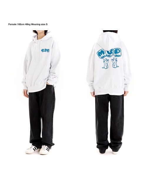 MAHAGRID（マハグリッド）の「【mahagrid】MGD DICE HOODIE / マハグリッド MGD ダイス ロゴ フーディー（パーカー・メンズ・ライトグレー/ライトブルー・SMALL/MEDIUM/LARGE/X-LARGE）」の3枚目の写真