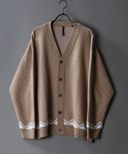 SITRY（シトリー）の「Big silhouette Patterned Knit Cardigan/ビッグシルエット 総柄 ニット カーディガン/カーデ（カーディガン/ボレロ・メンズ・グリーン/グリーン系その他/グリーン系その他2/ベージュ/ベージュ系その他/ベージュ系その他2/チャコールグレー/グレー系その他/グレー系その他2・L/M/XL）」の6枚目の写真