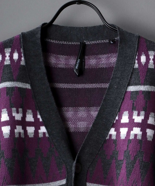 SITRY（シトリー）の「Big silhouette Patterned Knit Cardigan/ビッグシルエット 総柄 ニット カーディガン/カーデ（カーディガン/ボレロ・メンズ・グリーン/グリーン系その他/グリーン系その他2/ベージュ/ベージュ系その他/ベージュ系その他2/チャコールグレー/グレー系その他/グレー系その他2・L/M/XL）」の10枚目の写真