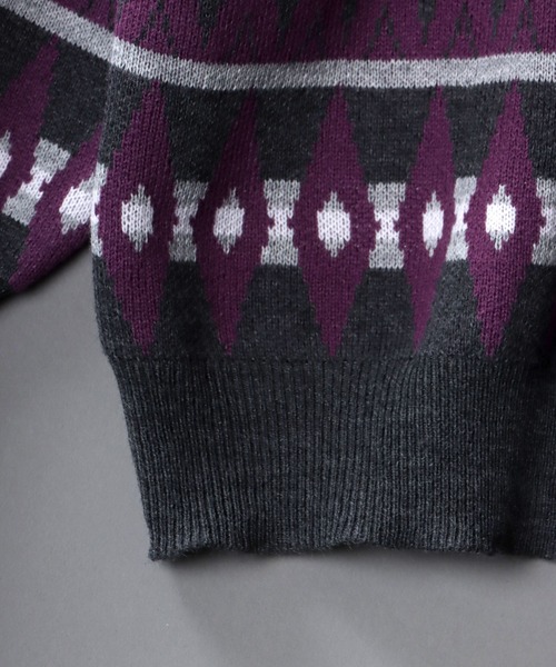 SITRY（シトリー）の「Big silhouette Patterned Knit Cardigan/ビッグシルエット 総柄 ニット カーディガン/カーデ（カーディガン/ボレロ・メンズ・グリーン/グリーン系その他/グリーン系その他2/ベージュ/ベージュ系その他/ベージュ系その他2/チャコールグレー/グレー系その他/グレー系その他2・L/M/XL）」の12枚目の写真