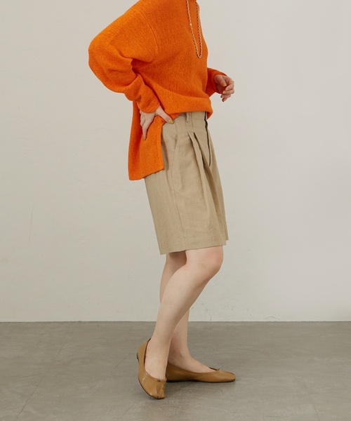 LE TALON(ルタロン)の「GRISE レザースクエアプリーツフラット(その他シューズ・レディース・アイボリー/ブラック系その他/キャメル・22.5cm/23cm/23.5cm/24cm/25cm/22cm/24.5cm)」の5枚目の写真