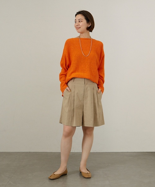 LE TALON（ルタロン）の「GRISE レザースクエアプリーツフラット