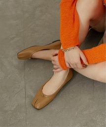 LE TALON | GRISE レザースクエアプリーツフラット(その他シューズ)