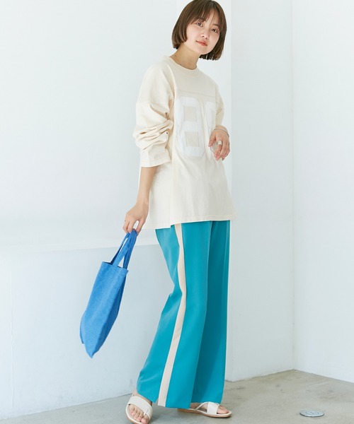 LAVEANGE(ラビアンジェ)の「サイドラインスリットパンツ(その他パンツ・レディース・パープル/ライトブルー/ブラック/ベージュ/チャコールグレー・3L/L/M/4L/LL)」の21枚目の写真