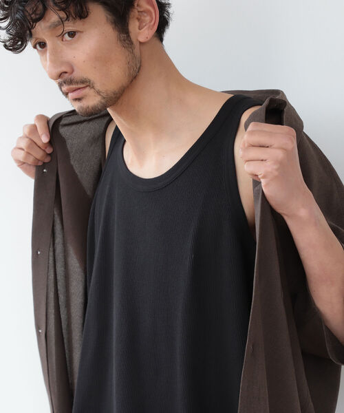 B:MING by BEAMS（ビーミングバイビームス）の「B:MING by BEAMS / ワッフル ワイドフィット タンクトップ（タンクトップ・メンズ・ブラック/グレー/オフホワイト・SMALL/MEDIUM/LARGE/X-LARGE）」の8枚目の写真