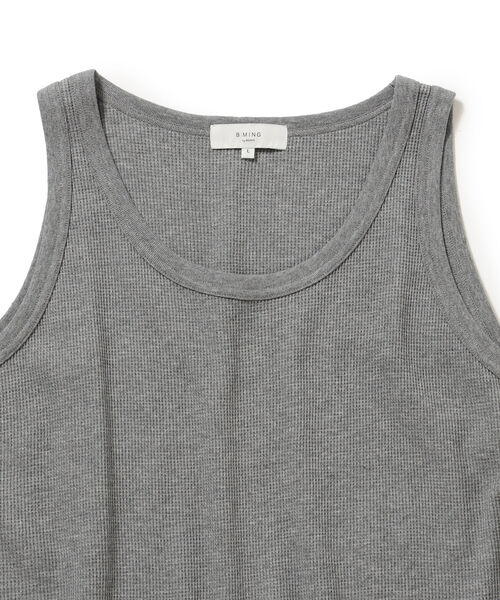 B:MING by BEAMS（ビーミングバイビームス）の「B:MING by BEAMS / ワッフル ワイドフィット タンクトップ（タンクトップ・メンズ・ブラック/グレー/オフホワイト・SMALL/MEDIUM/LARGE/X-LARGE）」の12枚目の写真