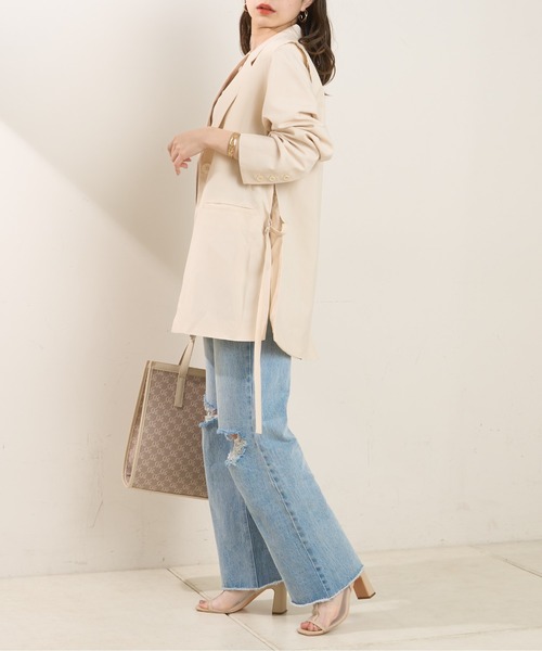 Chico（チコ）の「袖取り外しサイドベルトテーラードジャケット（テーラードジャケット・レディース・ブラック/グレー/アイボリー・FREE）」の12枚目の写真