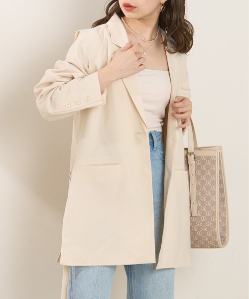 Chico（チコ）の「袖取り外しサイドベルトテーラードジャケット（テーラードジャケット・レディース・ブラック/グレー/アイボリー・FREE）」の15枚目の写真