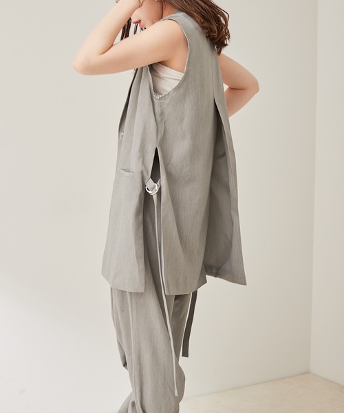 Chico（チコ）の「袖取り外しサイドベルトテーラードジャケット（テーラードジャケット・レディース・ブラック/グレー/アイボリー・FREE）」の21枚目の写真