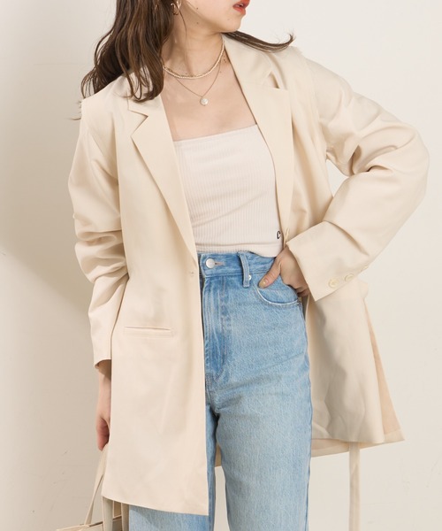 Chico（チコ）の「袖取り外しサイドベルトテーラードジャケット（テーラードジャケット・レディース・ブラック/グレー/アイボリー・FREE）」の10枚目の写真