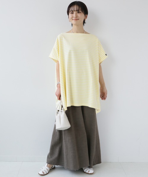 wiffle（ウィッフル）の「別注【WIFFLE】*RELUME BIG BORDER F/S：ボーダーTシャツ（Tシャツ/カットソー・レディース・ブラック/グレー/イエロー/グリーン・FREE）」の22枚目の写真