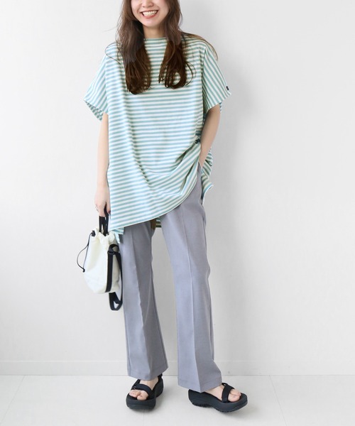 wiffle（ウィッフル）の「別注【WIFFLE】*RELUME BIG BORDER F/S：ボーダーTシャツ（Tシャツ/カットソー・レディース・ブラック/グレー/イエロー/グリーン・FREE）」の16枚目の写真