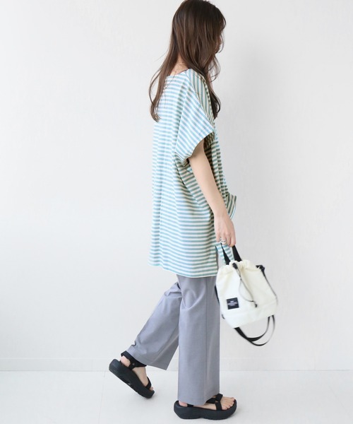 wiffle（ウィッフル）の「別注【WIFFLE】*RELUME BIG BORDER F/S：ボーダーTシャツ（Tシャツ/カットソー・レディース・ブラック/グレー/イエロー/グリーン・FREE）」の17枚目の写真