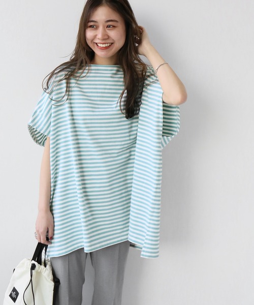 wiffle（ウィッフル）の「別注【WIFFLE】*RELUME BIG BORDER F/S：ボーダーTシャツ（Tシャツ/カットソー・レディース・ブラック/グレー/イエロー/グリーン・FREE）」の19枚目の写真