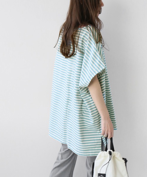 wiffle（ウィッフル）の「別注【WIFFLE】*RELUME BIG BORDER F/S：ボーダーTシャツ（Tシャツ/カットソー・レディース・ブラック/グレー/イエロー/グリーン・FREE）」の21枚目の写真