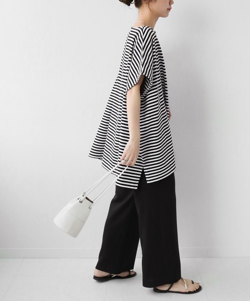 wiffle（ウィッフル）の「別注【WIFFLE】*RELUME BIG BORDER F/S：ボーダーTシャツ（Tシャツ/カットソー・レディース・ブラック/グレー/イエロー/グリーン・FREE）」の11枚目の写真