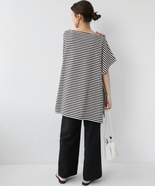 wiffle（ウィッフル）の「別注【WIFFLE】*RELUME BIG BORDER F/S：ボーダーTシャツ（Tシャツ/カットソー・レディース・ブラック/グレー/イエロー/グリーン・FREE）」の12枚目の写真