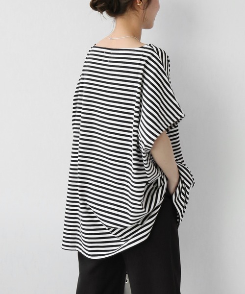 wiffle（ウィッフル）の「別注【WIFFLE】*RELUME BIG BORDER F/S：ボーダーTシャツ（Tシャツ/カットソー・レディース・ブラック/グレー/イエロー/グリーン・FREE）」の14枚目の写真