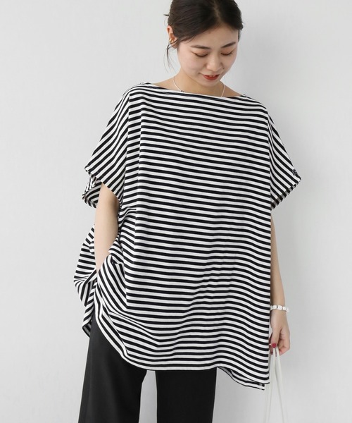 wiffle（ウィッフル）の「別注【WIFFLE】*RELUME BIG BORDER F/S：ボーダーTシャツ（Tシャツ/カットソー・レディース・ブラック/グレー/イエロー/グリーン・FREE）」の13枚目の写真