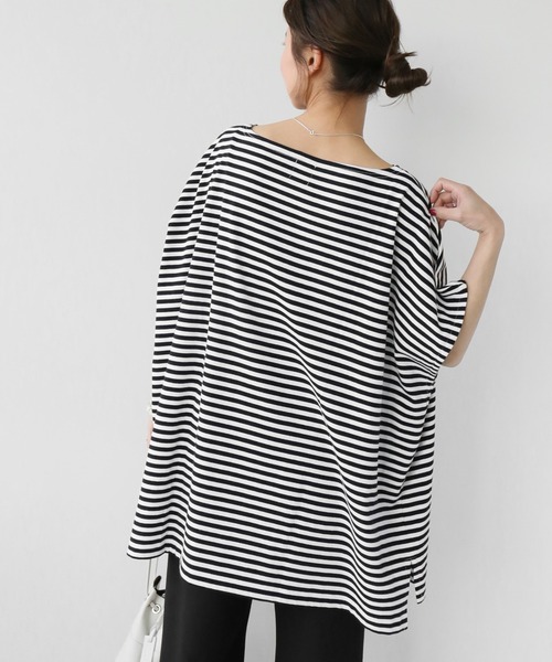 wiffle（ウィッフル）の「別注【WIFFLE】*RELUME BIG BORDER F/S：ボーダーTシャツ（Tシャツ/カットソー・レディース・ブラック/グレー/イエロー/グリーン・FREE）」の15枚目の写真