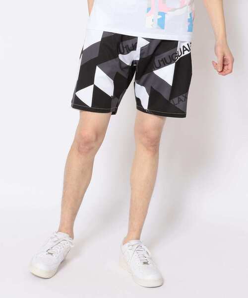 1piu1uguale3 RELAX（ウノピュウノウグァーレトレリラックス）の「1PIU1UGUALE3 RELAX/ウノピゥ ウノ ウグァーレ トレ リラックス/総柄ラッシュガードショーツ（ラッシュガード・メンズ・ブラック/ブルー・SMALL/MEDIUM/X-LARGE/LARGE）」の4枚目の写真