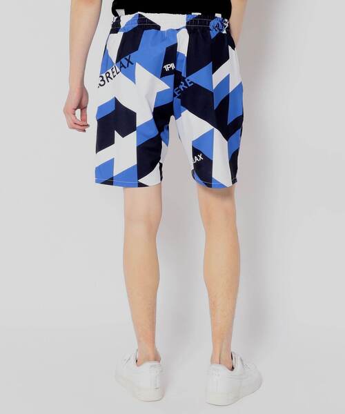 1piu1uguale3 RELAX（ウノピュウノウグァーレトレリラックス）の「1PIU1UGUALE3 RELAX/ウノピゥ ウノ ウグァーレ トレ リラックス/総柄ラッシュガードショーツ（ラッシュガード・メンズ・ブラック/ブルー・SMALL/MEDIUM/X-LARGE/LARGE）」の6枚目の写真