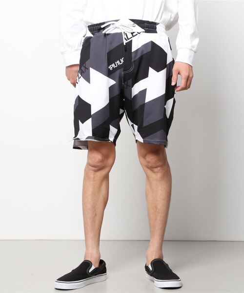 1piu1uguale3 RELAX（ウノピュウノウグァーレトレリラックス）の「1PIU1UGUALE3 RELAX/ウノピゥ ウノ ウグァーレ トレ リラックス/総柄ラッシュガードショーツ（ラッシュガード・メンズ・ブラック/ブルー・SMALL/MEDIUM/X-LARGE/LARGE）」の3枚目の写真