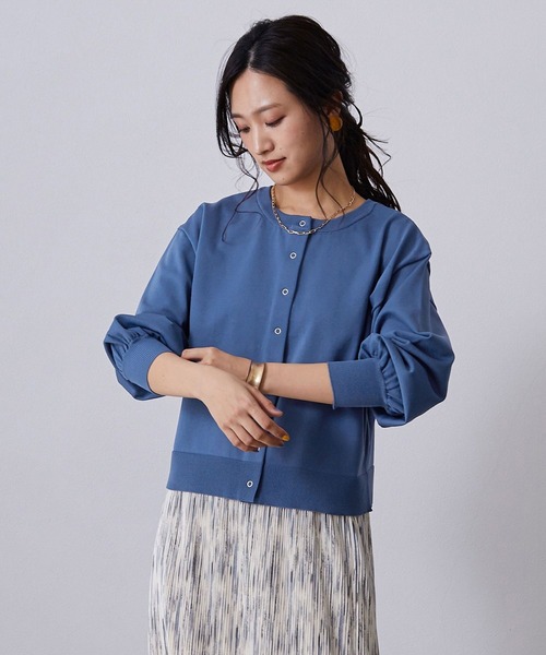 NICOLE white（ニコルホワイト）の「リングスナップ カーディガン（カーディガン/ボレロ・レディース・ピンク/パープル/イエロー/ブルー/グリーン・FREE）」の3枚目の写真