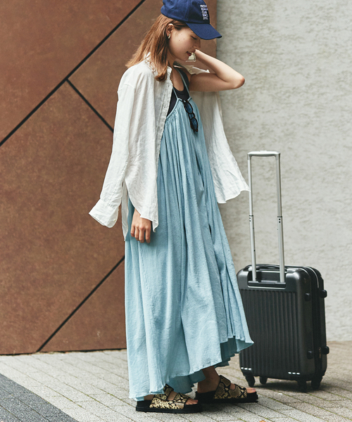 FRAMeWORK（フレームワーク）の「エアリーキャミソールワンピース（ワンピース・レディース・チャコールグレー/ベージュ/サックスブルー・38/36）」の10枚目の写真