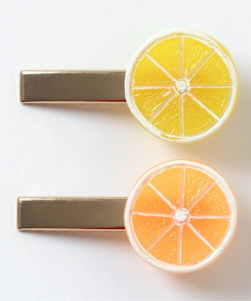 ꫛꫀꪝ【オレンジ&レモン】ベビーヘアクリップ　キッズヘアクリップ　ヘアピン ꫛꫀꪝ【オレンジ&レモン】ベビーヘアクリップキッズヘアクリップヘアピン