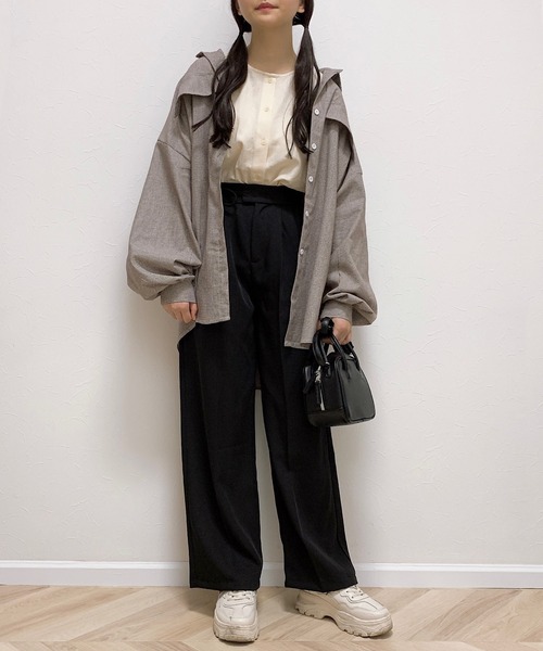 ブラウス シャツ ゆるだぼチェックシャツ レディース Cham. ブラウス シャツ ゆるだぼチェックシャツ レディース