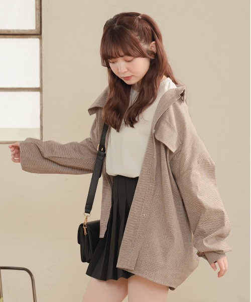 ブラウス シャツ ゆるだぼチェックシャツ レディース Cham. ブラウス シャツ ゆるだぼチェックシャツ レディース