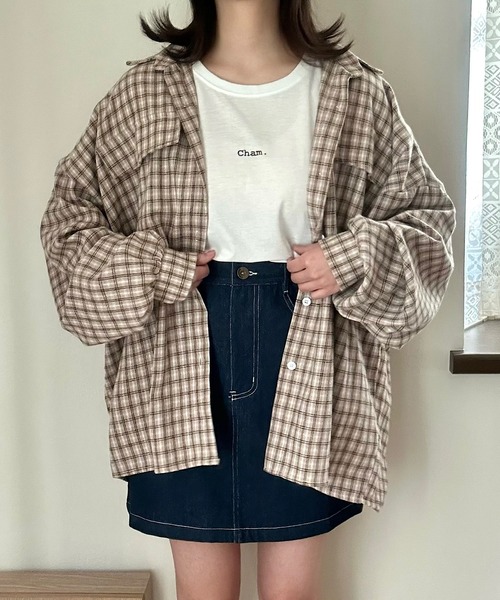 Cham.（チャム）の「ゆるだぼチェックシャツ（シャツ/ブラウス）」 - WEAR
